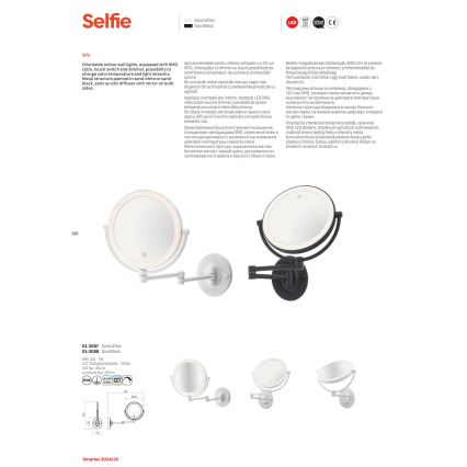 Redo 01-3087 - LED Dimbaar aanraken cosmetische spiegel SELFIE LED/7W/230V 3000/4000/6000K wit