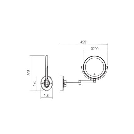 Redo 01-3087 - LED Dimbaar aanraken cosmetische spiegel SELFIE LED/7W/230V 3000/4000/6000K wit