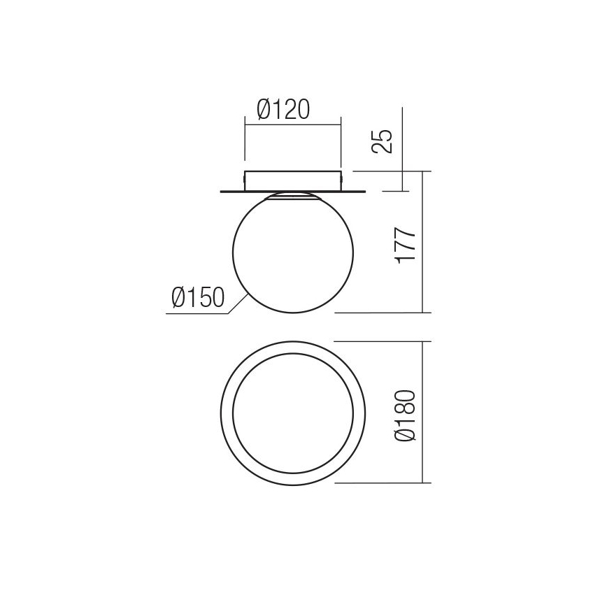 Redo 01-3129 - Plafondlamp HAIKU 1xE14/28W/230V diameter 18 cm zwart