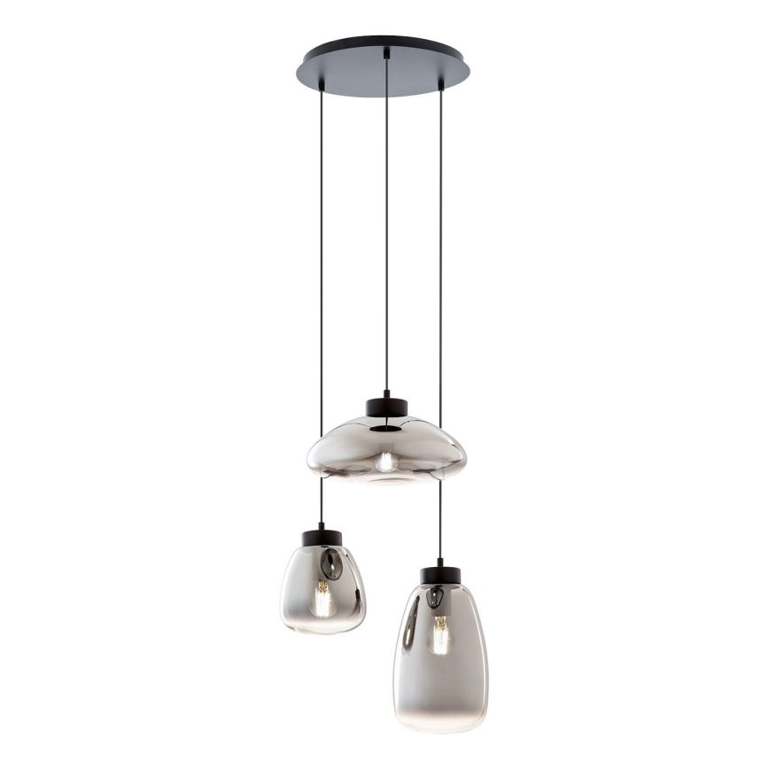 Redo 01-3197 - Hanglamp aan een koord LUKE 3xE27/42W/230V diameter 46 cm zwart