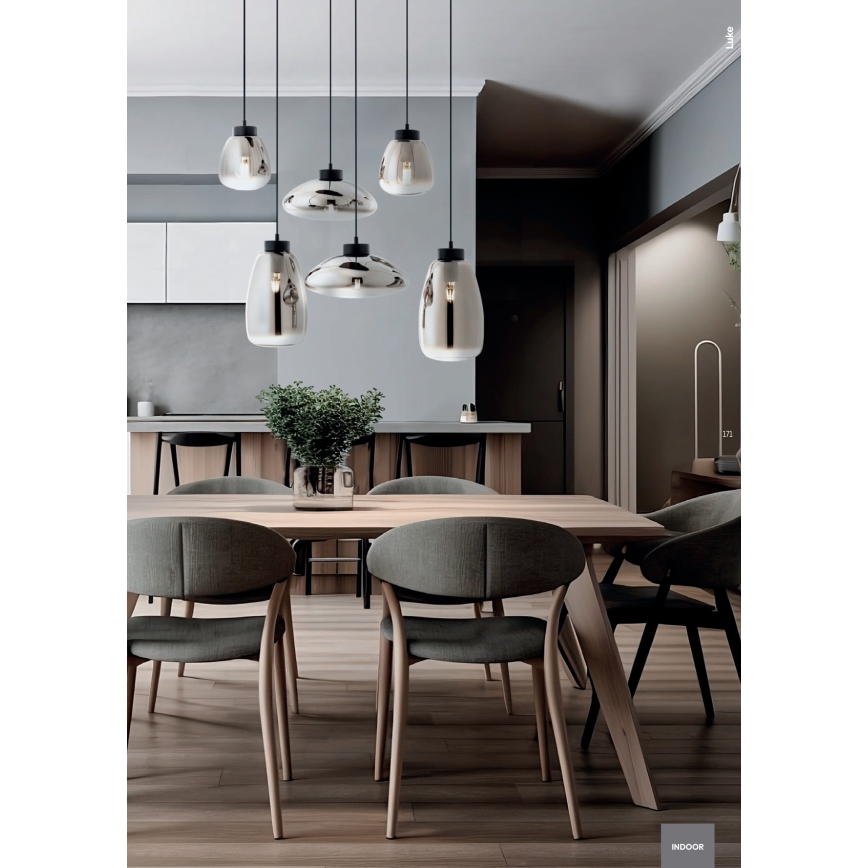 Redo 01-3197 - Hanglamp aan een koord LUKE 3xE27/42W/230V diameter 46 cm zwart