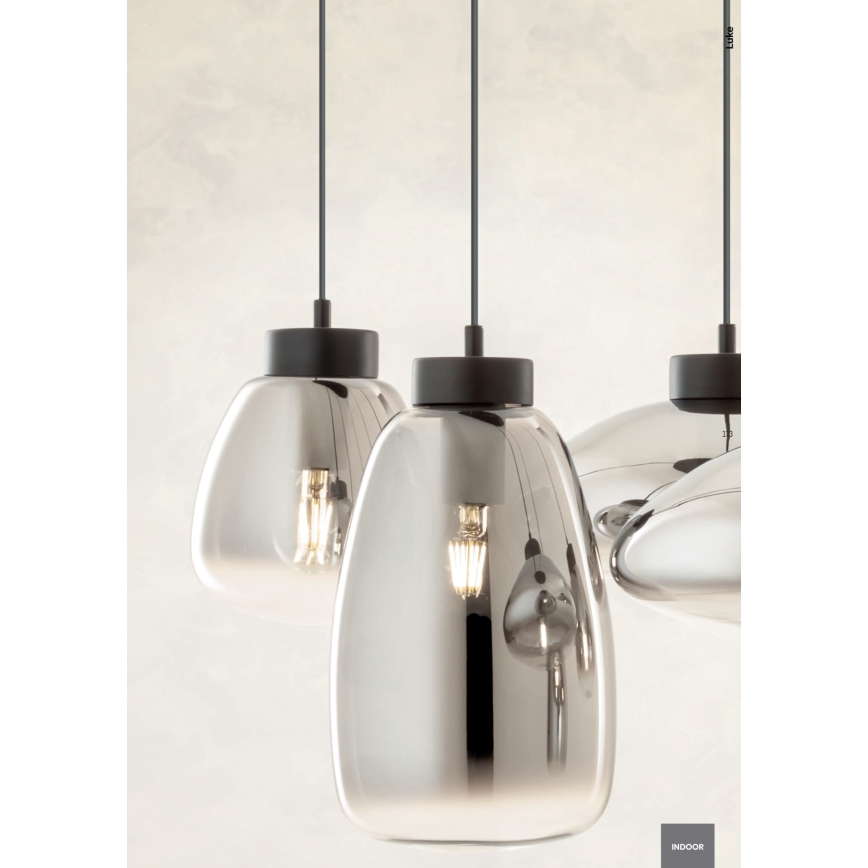 Redo 01-3197 - Hanglamp aan een koord LUKE 3xE27/42W/230V diameter 46 cm zwart