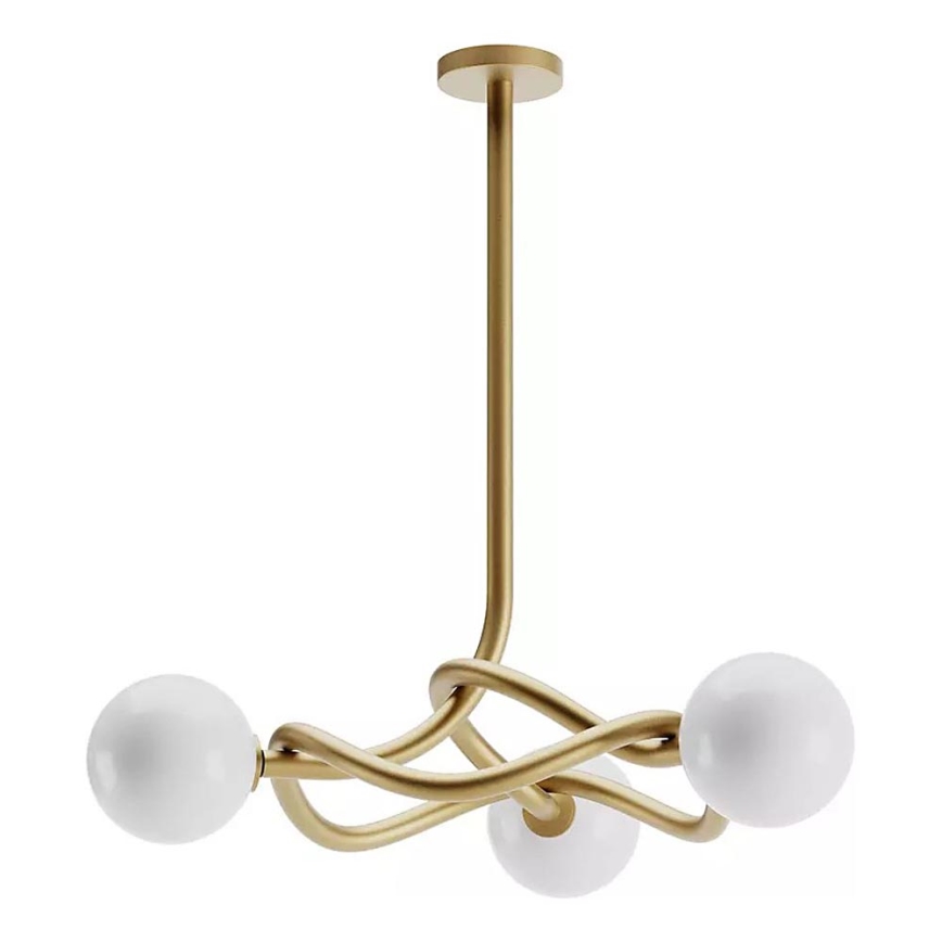 Redo 01-3256 - Lustre sur tige CONFUSIO 3xE14/28W/230V Ø 76 cm doré