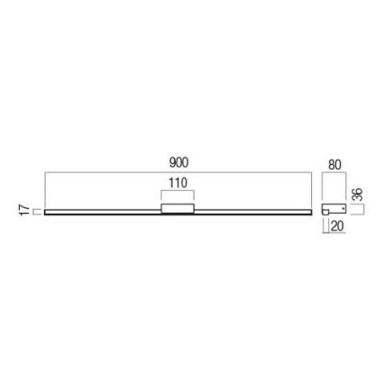 Redo 01-3271 - LED-spiegelverlichting voor badkamer ASTON LED/18W/230V 3000/4000K 90 cm CRI 90 IP44 wit