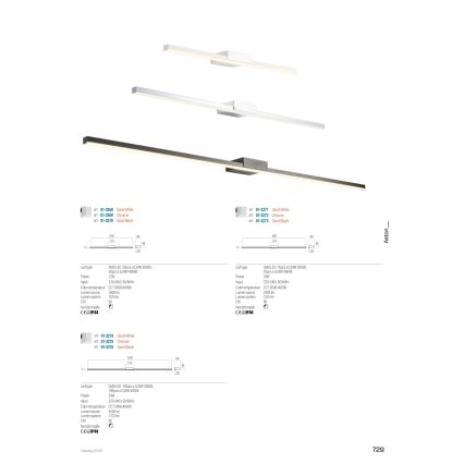 Redo 01-3275 - ASTON LED-verlichting voor badkamerspiegel 24W/230V 3000/4000K 120 cm CRI 90 IP44 glanzend chroom