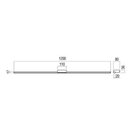Redo 01-3275 - ASTON LED-verlichting voor badkamerspiegel 24W/230V 3000/4000K 120 cm CRI 90 IP44 glanzend chroom