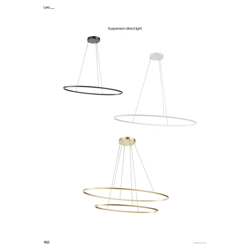 Redo 01-3299 - Dimbare LED-hanglamp aan kabel LEO LED/67W/230V 3000/4000K CRI 90 60x130 cm zwart