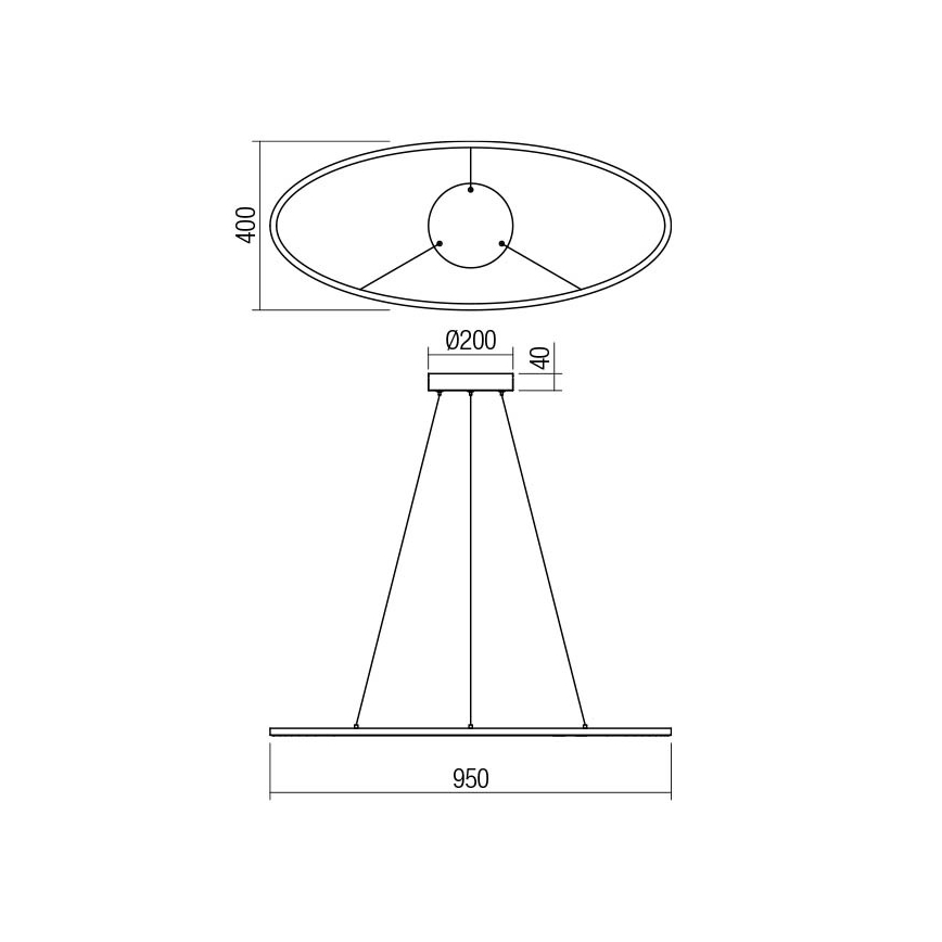 Redo 01-3338 - Dimbare LED-hanglamp aan kabel LEO LED/48W/230V 3000/4000K CRI 90 bronskleurig