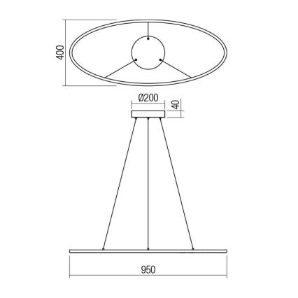 Redo 01-3339 - Suspension LED dimmable sur câble LEO LED/48W/230V 3000/4000K CRI 90 noir