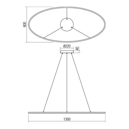 Redo 01-3341 - Dimbare LED-pendellamp met snoer LEO LED/67W/230V 3000/4000K CRI 90 brons