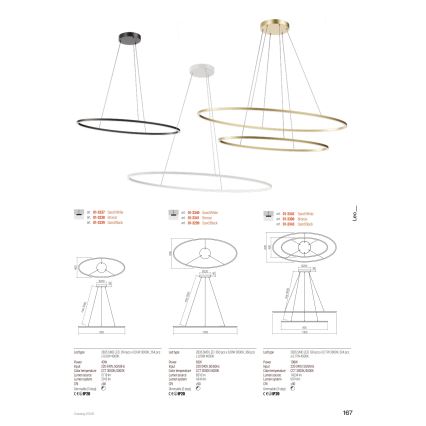 Redo 01-3342 - Suspension LED dimmable sur câble LEO LED/115W/230V 3000/4000K IRC 90 60x130 cm blanc