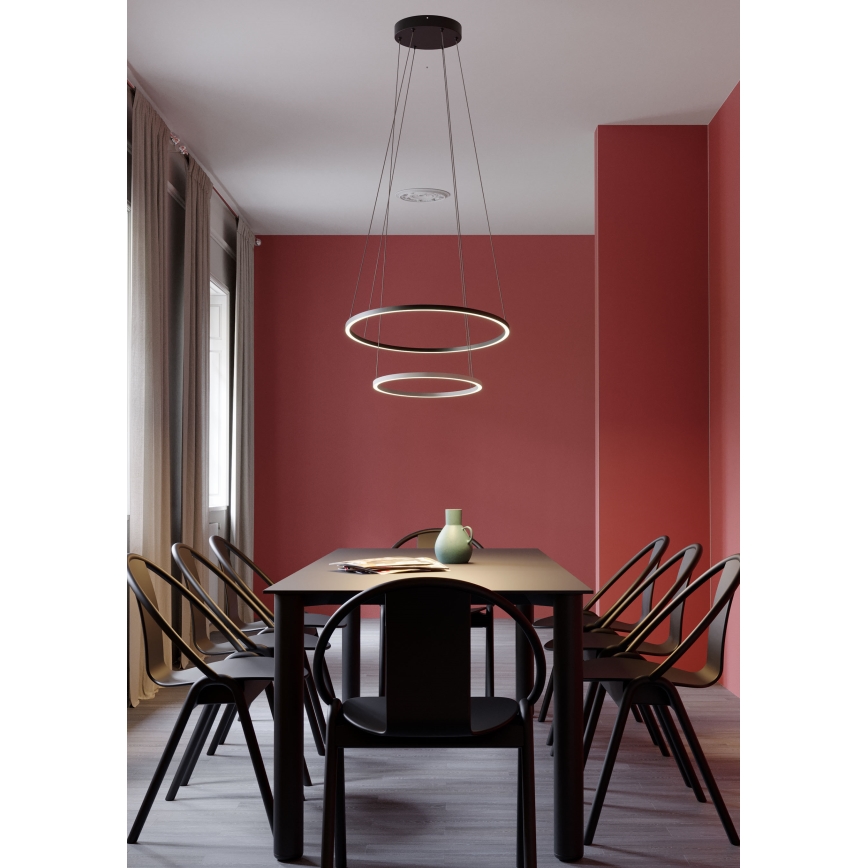 Redo 01-3343 - Dimbare LED-hanglamp aan kabel LEO LED/115W/230V 3000/4000K CRI 90 60x130 cm zwart