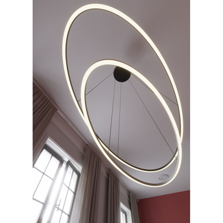 Redo 01-3343 - Dimbare LED-hanglamp aan kabel LEO LED/115W/230V 3000/4000K CRI 90 60x130 cm zwart