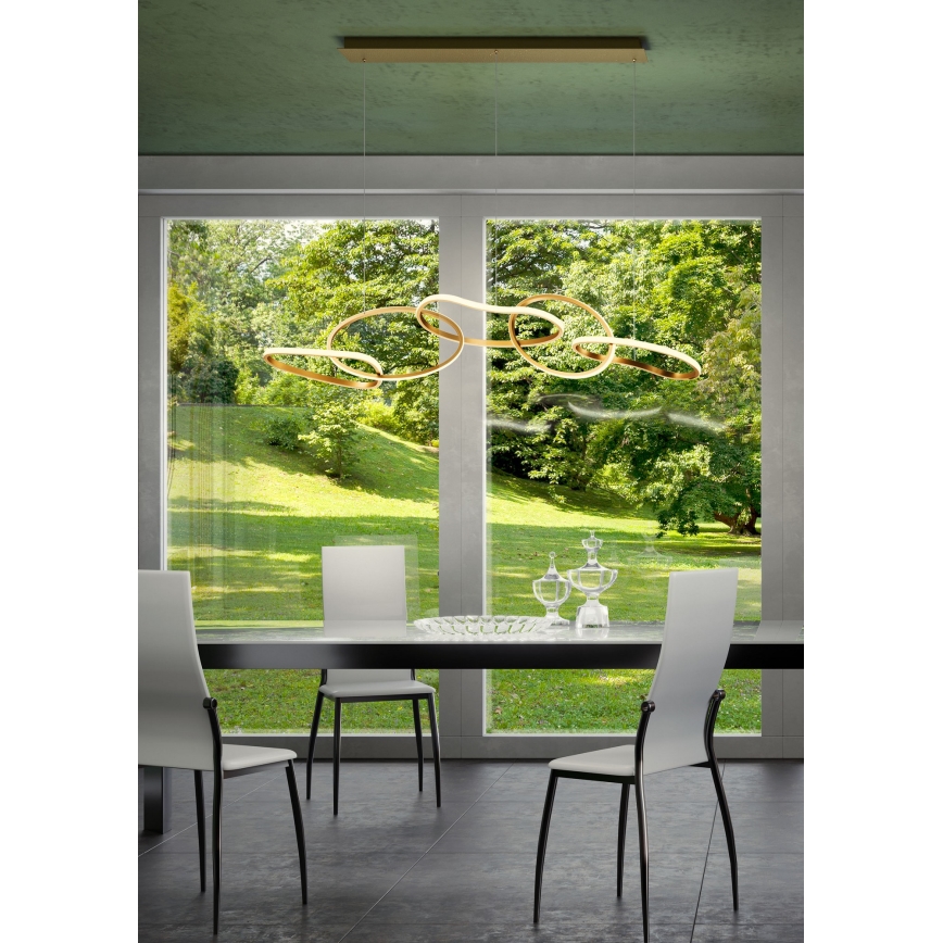 Redo 01-3392 - Dimbare LED-kroonluchter aan kabel BIAS LED/120W/230V 3000/4500/6500K CRI 90 goudkleurig