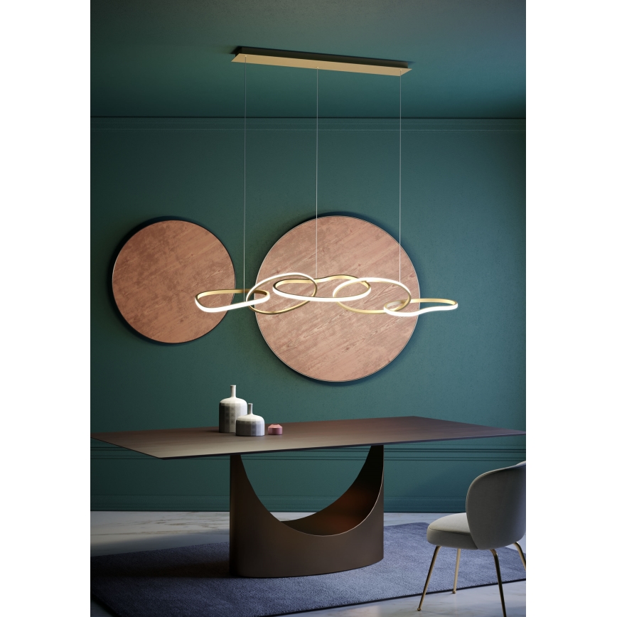 Redo 01-3392 - Suspension LED dimmable sur câble BIAS LED/120W/230V 3000/4500/6500K IRC 90 dorée