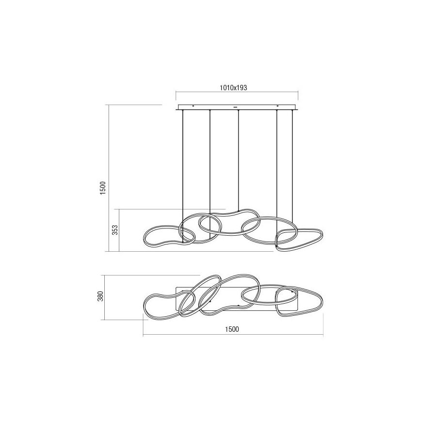 Redo 01-3392 - Suspension LED dimmable sur câble BIAS LED/120W/230V 3000/4500/6500K IRC 90 dorée