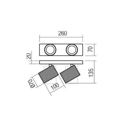 Redo 01-3403 - Plafondspot DELPHI 2xGU10/7W/230V zwart