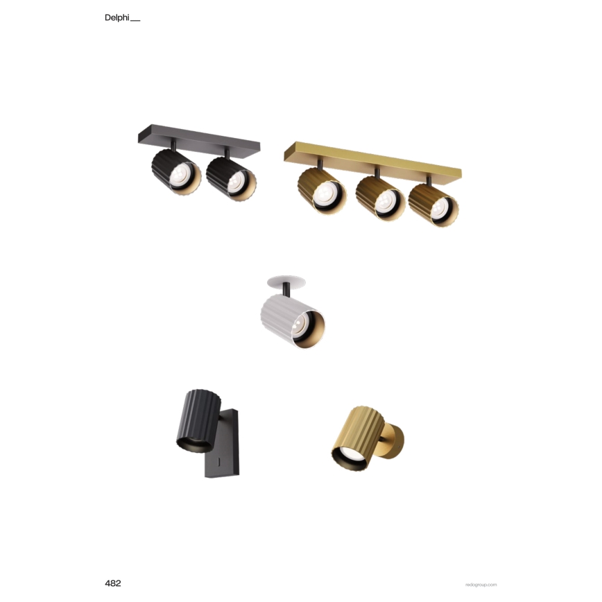 Redo 01-3405 - Plafondspot DELPHI 3xGU10/7W/230V goud