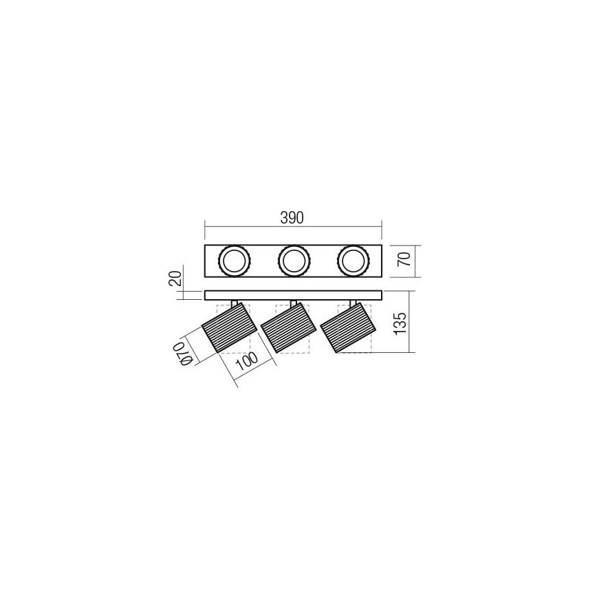 Redo 01-3405 - Plafondspot DELPHI 3xGU10/7W/230V goud