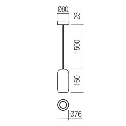 Redo 01-3474 - Hanglamp aan een koord BOOM 1xGU10/10W/230V diameter 7,6 cm zwart