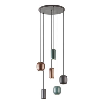 Redo 01-3482 - Hanglamp aan een koord BOOM 6xGU10/10W/230V diameter 48 cm zwart/groen/bruin