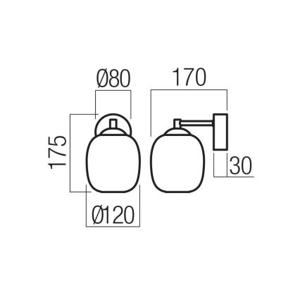 Redo 01-3483 - Applique murale LED KHADI LED/6W/230V IRC 90 noire/fumée