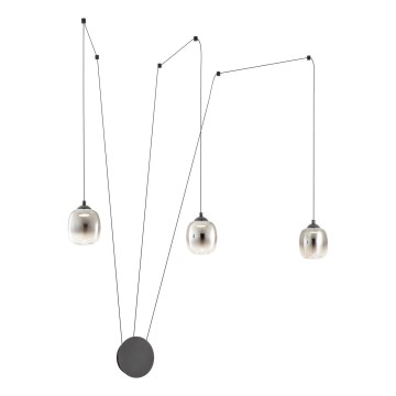 Redo 01-3485 - Applique murale LED dimmable KHADI 3xLED/5,5W/230V IRC 90 Ø 12 cm noir/fumé