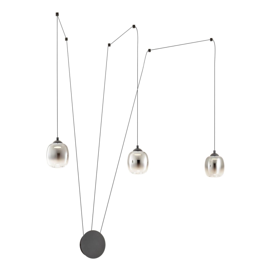 Redo 01-3485 - Applique murale LED dimmable KHADI 3xLED/5,5W/230V IRC 90 Ø 12 cm noir/fumé