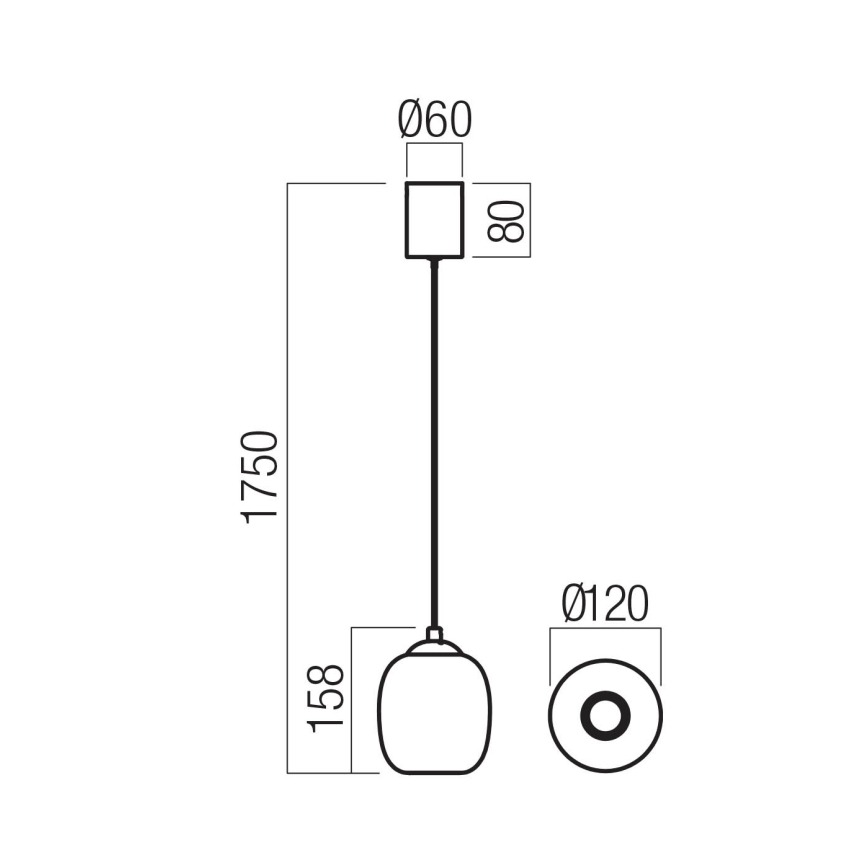 Redo 01-3486 - Suspension LED sur câble KHADI LED/6W/230V CRI 90 Ø 12 cm noir/fumé
