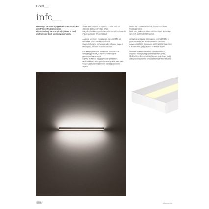 Redo 01-3553 - Applique murale SEED LED/15W/230V noir