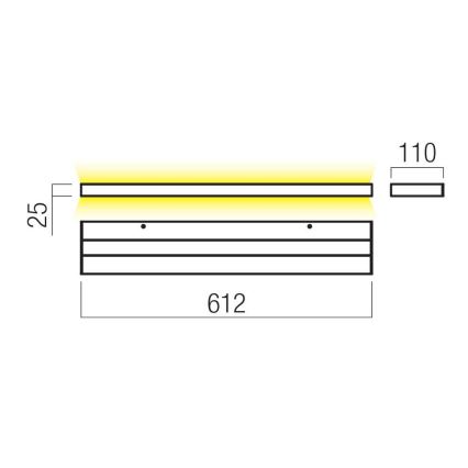 Redo 01-3555 - LED wand verlichting SEED LED/30W/230V zwart