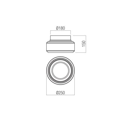 Redo 01-3588 - LED Plafondlamp SOLERA LED/18W/230V diameter 25 cm CRI 93 3000/4000K grijs