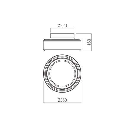Redo 01-3589 - LED Plafondlamp SOLERA LED/24W/230V diameter 35 cm CRI 93 3000/4000K grijs