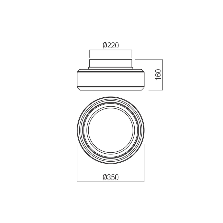 Redo 01-3589 - LED Plafondlamp SOLERA LED/24W/230V diameter 35 cm CRI 93 3000/4000K grijs