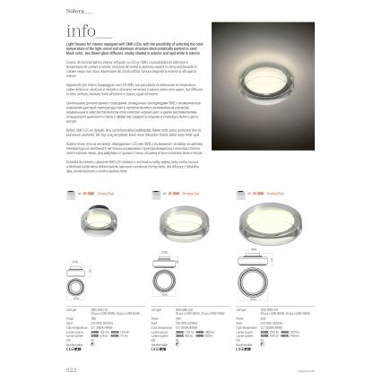 Redo 01-3590 - LED Plafondlamp SOLERA LED/36W/230V diameter 45 cm CRI 93 3000/4000K grijs