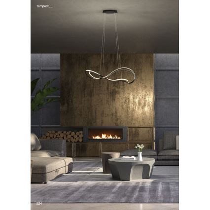 Redo 01-3599 - Suspension LED dimmable sur câble TEMPEST LED/58W/230V noir