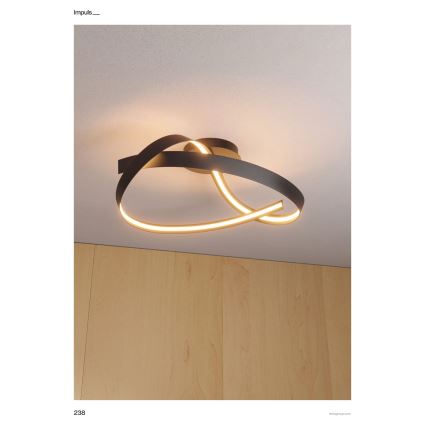 Redo 01-3614 - Dimbare LED-plafondlamp IMPULS LED/34W/230V Ø 60 cm zwart