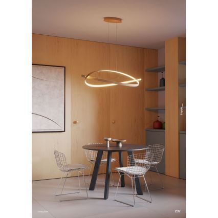 Redo 01-3616 - Suspension LED dimmable sur câble IMPULS LED/38W/230V dorée
