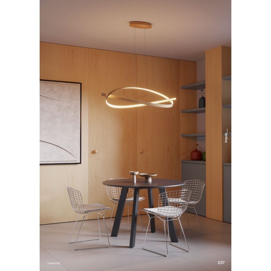 Redo 01-3616 - Suspension LED dimmable sur câble IMPULS LED/38W/230V dorée