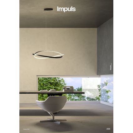 Redo 01-3617 - Dimbare LED-hanglamp met kabel IMPULS LED/38W/230V zwart