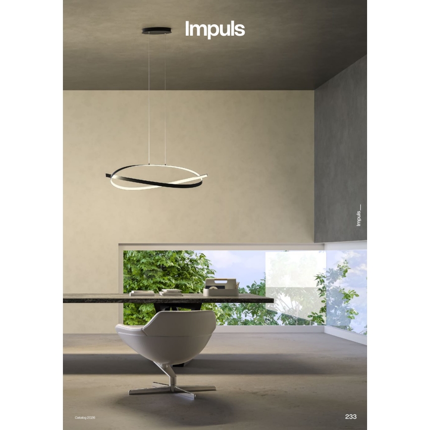 Redo 01-3617 - Dimbare LED-hanglamp met kabel IMPULS LED/38W/230V zwart