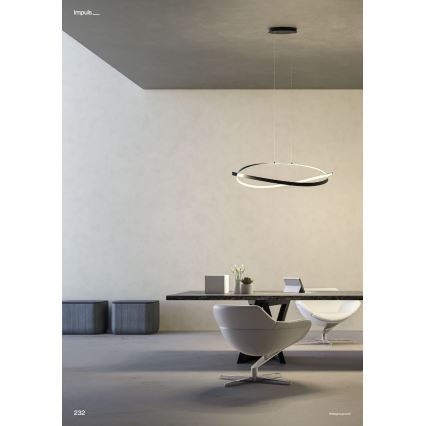 Redo 01-3617 - Dimbare LED-hanglamp met kabel IMPULS LED/38W/230V zwart