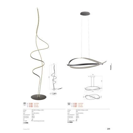 Redo 01-3617 - Dimbare LED-hanglamp met kabel IMPULS LED/38W/230V zwart