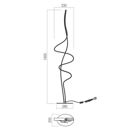 Redo 01-3625 - Dimbare LED-vloerlamp IMPULS LED/36W/230V goudkleurig