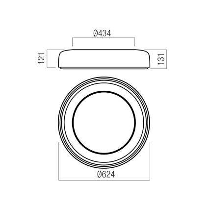 Redo 01-3723 - LED-plafondlamp DIP LED/40W/230V 2700/3000/4000/5000/6500K CRI 90 Ø 62,4 cm beige