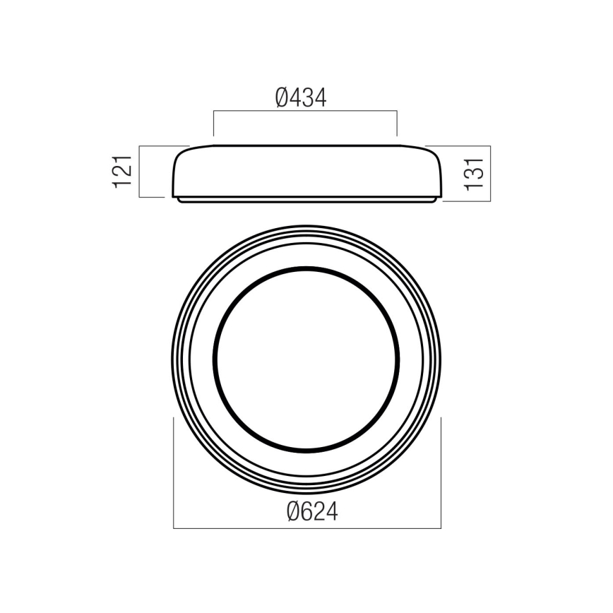 Redo 01-3724 - LED plafondlamp DIP-LED/40W/230V 2700/3000/4000/5000/6500K CRI 90 Ø 62,4 cm zwart