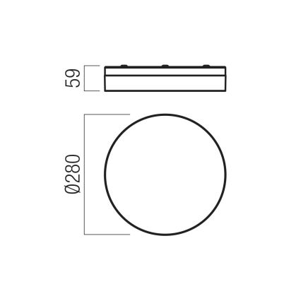 Redo 01-3732 - LED Badkamer plafondlamp FRISBI LED/18W/230V diameter 28 cm CRI 90 3000/4000K IP44 wit