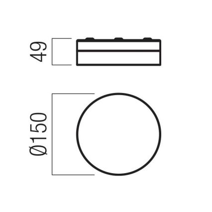 Redo 01-3733 - LED Badkamer plafondlamp FRISBI LED/8W/230V diameter 15 cm CRI 90 IP44 zwart