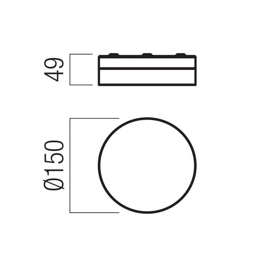 Redo 01-3733 - LED Badkamer plafondlamp FRISBI LED/8W/230V diameter 15 cm CRI 90 IP44 zwart