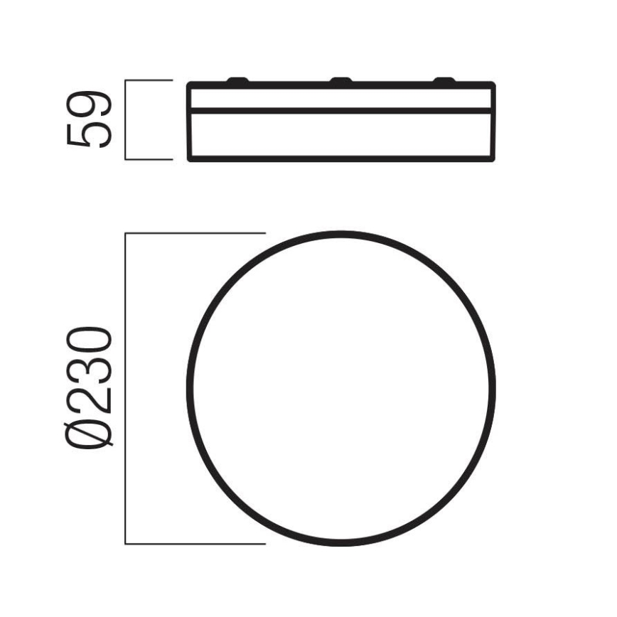 Redo 01-3735 - Plafonnier salle de bain FRISBI LED/12W/230V d. 23 cm CRI 90 3000/4000K IP44 noir